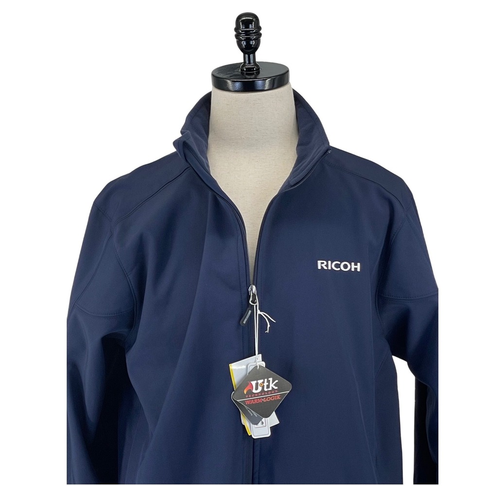 Core365 by North End Warm Logik Navy Blue Softshell Jacket Mens L Zip Pockets